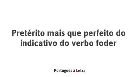 Conjugação do verbo foder